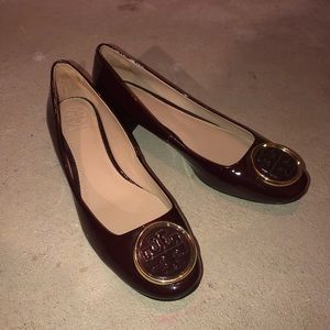 Tory Burch Burgundy Patent Leather Shoes